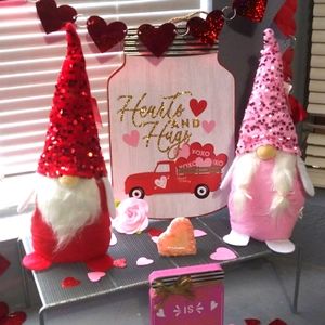 Valentine's Day gnome Tiered Tray Decor